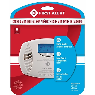 Premier détecteur de monoxyde de carbone enficéficé à double alimentation d’alerte avec batterie de secours et affichage numérique CO615A CO615A