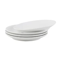 Mainstays assiette à salade en pierre ronde émaillée blanche, 7,5 "