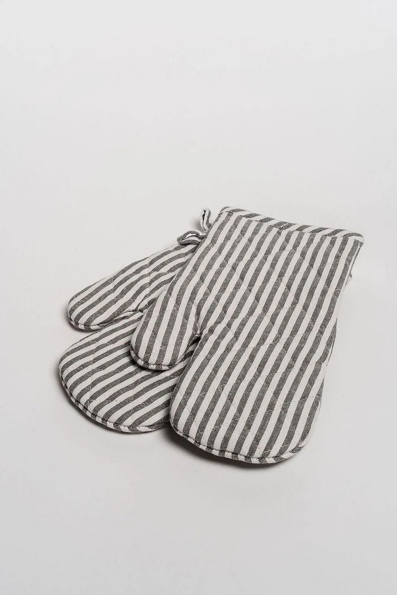 Ensemble de gants de cuisine Fabstyles Bistro Stripe : une sécurité élégante pour votre cuisine