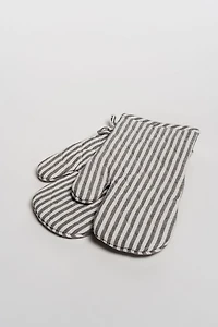 Ensemble de gants de cuisine Fabstyles Bistro Stripe : une sécurité élégante pour votre cuisine