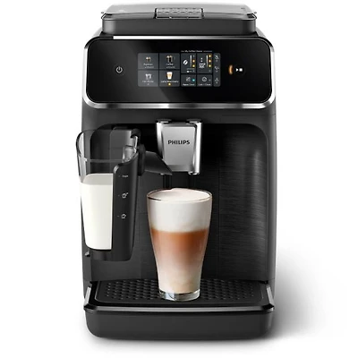 Philips 2300 Fully Automatic Espresso Machine with LatteGo Milk Frother, Black