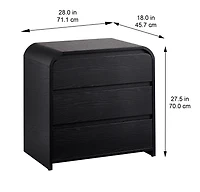 Better Homes & Gardens Juliet 3 Drawer Nightstand with USB