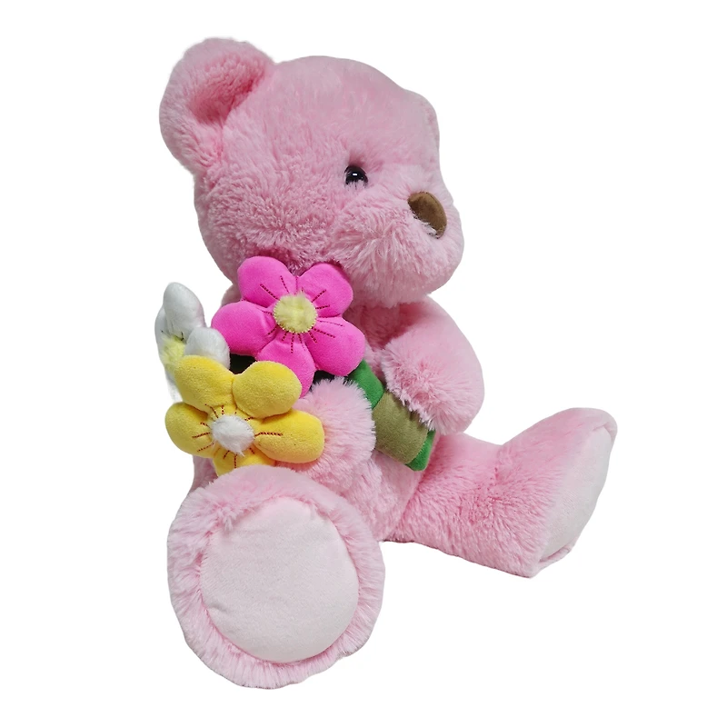 Way to Celebrate Mother's Day Plush Bear Pink, 13.6inch