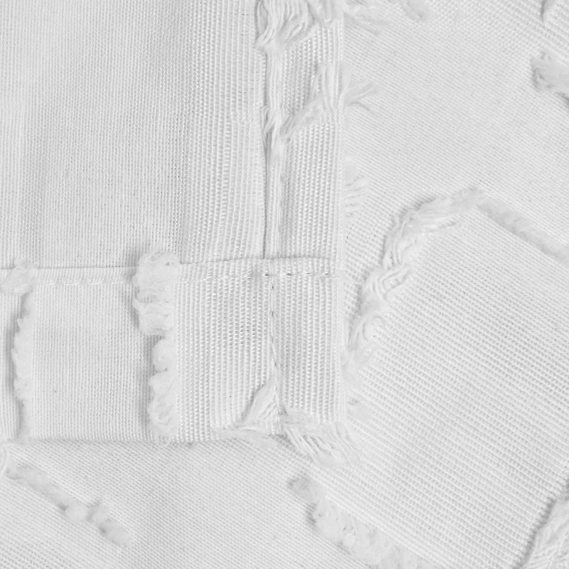 Cameron Fringe Cotton Fabric Shower Curtain