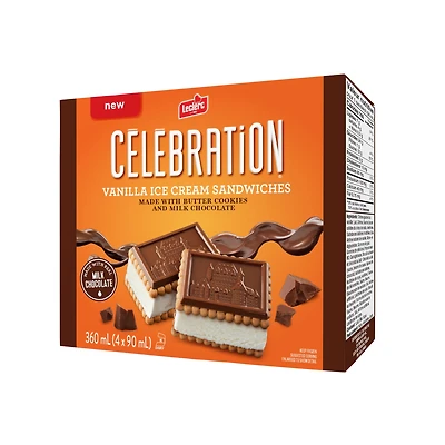 LeClerc Celebration Sandwich a la crème glacee a la vanille, 4x90ml 4x90ml
