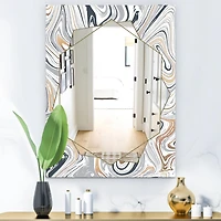 Designart 'Marbled Diamond 14' Modern Mirror - Contemporary Large Wall Mirror - 24x36
