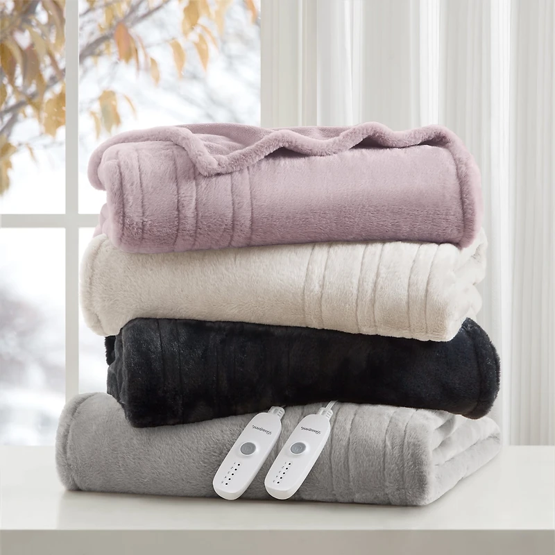 Couverture chauffante de luxe fausse fourrure de Beautyrest