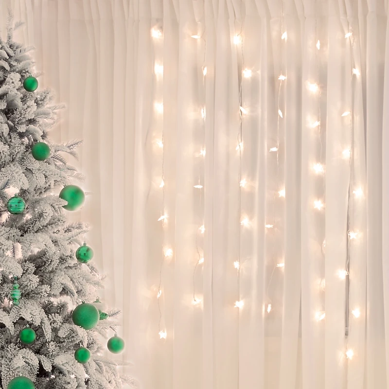 Danson Décor 64 Lumieres Blanc Chaud Rideau d'Etoile 64 LUMIERES BLANC CHAUD RIDEAU D'ETOILE