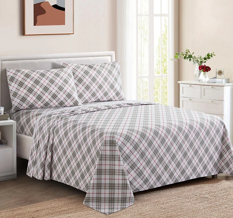 Marina Decoration Printed 600 Thread Count Soft Deep Pocket Hotel Standard Long Staple Cotton Blend Percale All Season Bedding Sheet Set