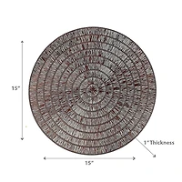 Set De Table Rond En Dentelle Pvc Marron - Lot De 12