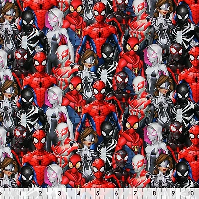 Fabric Creations Tissu de coton au mètre Spiderman Marvel et ses amis 111 cm (44")