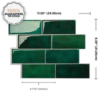 Smart Tiles Tuiles autocollante murale, Metro Fiona, Pqt-4, 11.56in x 8.38in