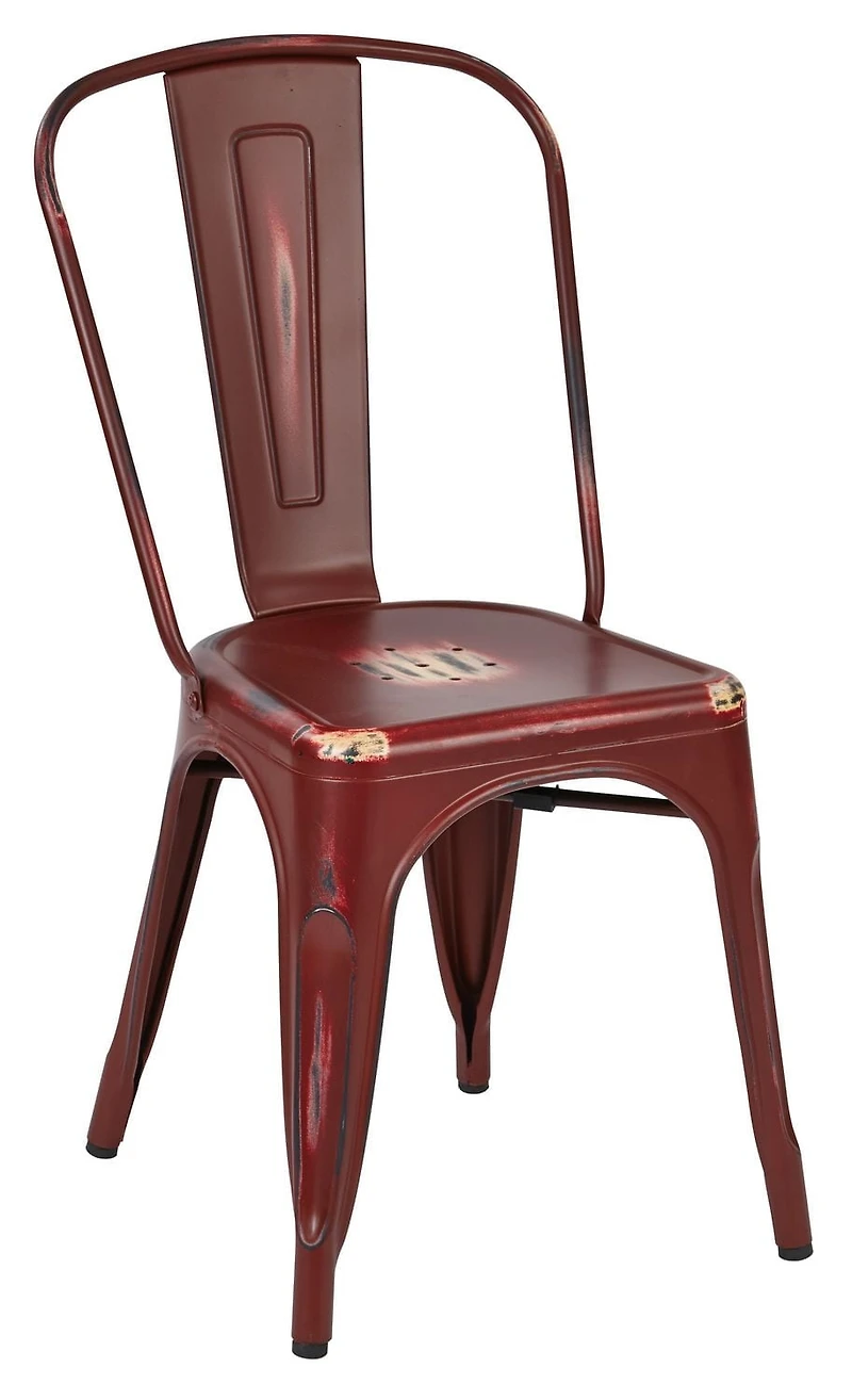 OSP Designs Bristow Antique Red Metal Dining Chair
