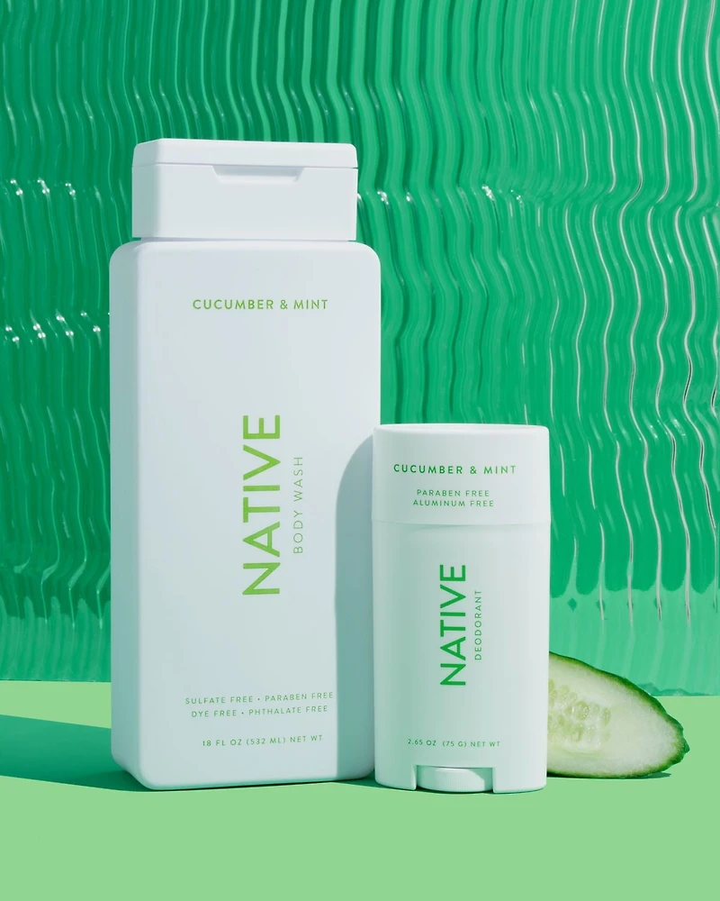 Native – Nettoyant pour le corps Concombre et menthe sans sulfate 532 ml