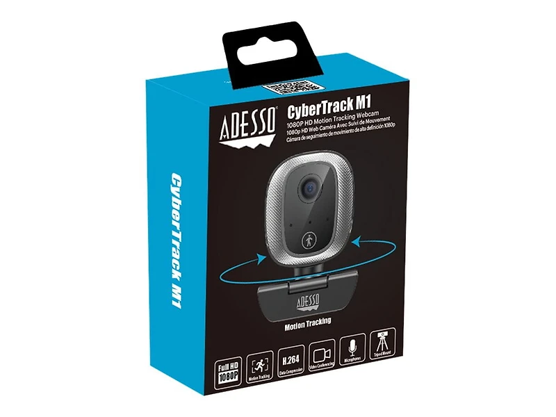 Adesso CyberTrack M1 1920 x 1080 Web Cam, Couleur, 1 Unité