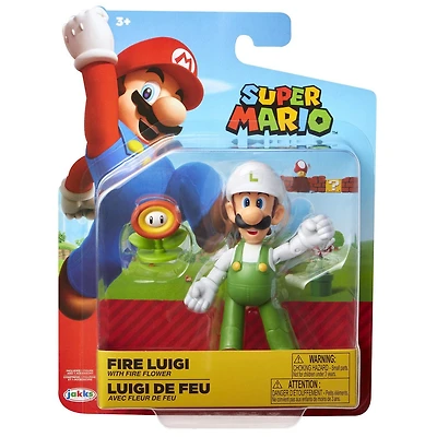 4po figurine Nintendo - Luigi Feu avec Fleur de Feu