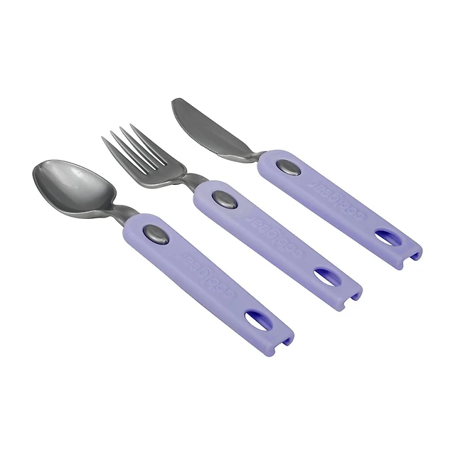 Cool Gear Slider Cutlery Set Travel Fork, Knife, Spoon Place