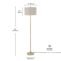 Lampe sur pied Cove de 62 po en similibois avec abat-jour en jute