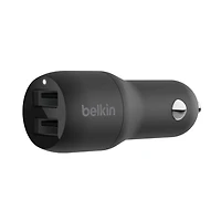 Belkin 24 Watt Dual USB Car Charger - 2 12W USB A Ports with Fast Charging for Apple iPhone 14, 14 Pro, 14 Pro Max, iPhone 13, 13 Pro, 13 Pro Max, Samsung Galaxy, AirPods & More - USB-C Charger, 24W Car Charger