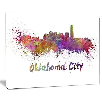 Design Art La Ligne D'Horizon De Oklahoma Art Sur Toile