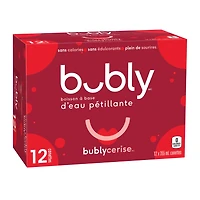 Bubly Eau Pétillante à la Cerise Canettes de 355 ml, Lot de 12