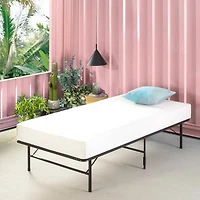 Base de lit plateforme pliable en métal Zinus SmartBase, simple, 14 po, portable, aucun outil ni sommier requis, noir
