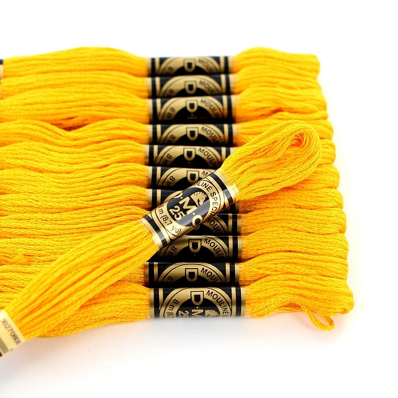 DMC Yellow Cotton 6 Strand Floss 8m