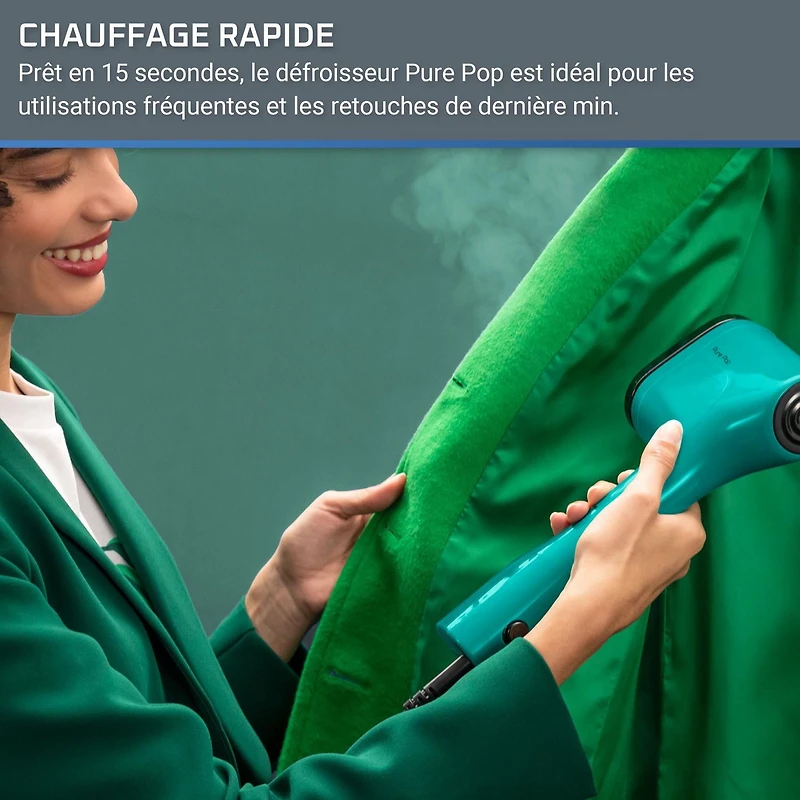 Défroisseur manuel Rowenta Pure Pop pour vêtements, tête réversible et face anti-peluche Pure Pop
