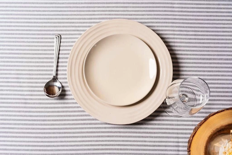Fabstyles 100% Cotton Bistro Stripe Table Cloth