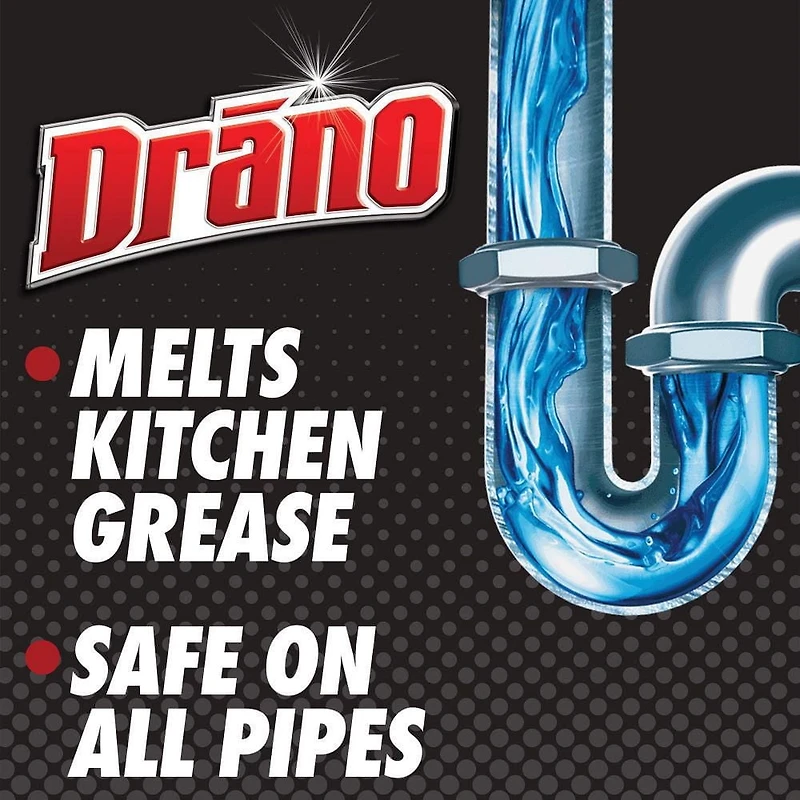 Drano Cristaux puissance professionnelle débouche-tuyaux et nettoyant de drains