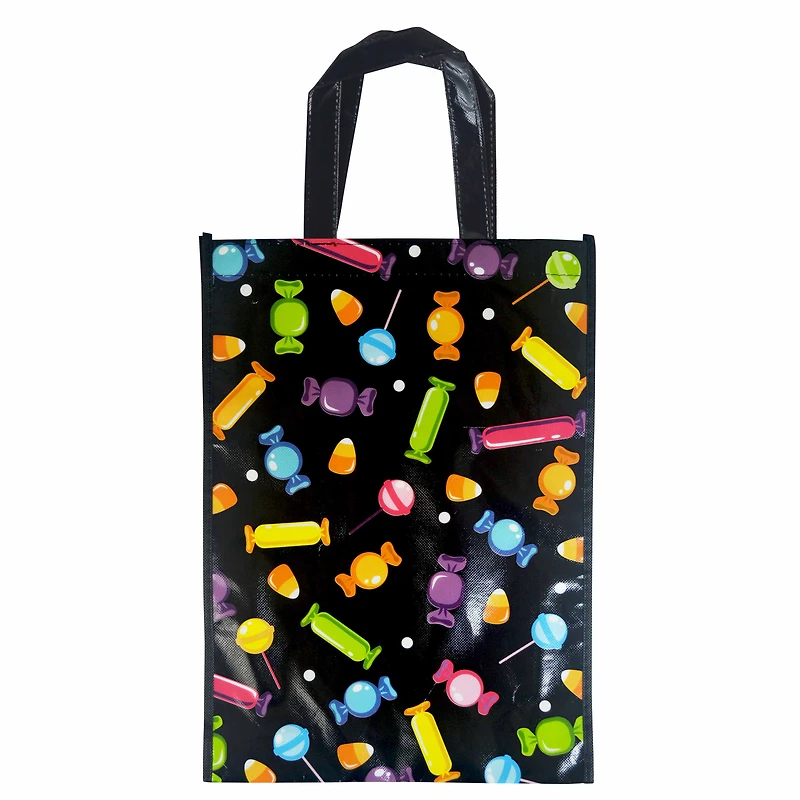 Sac fourre-tout non tissé multicolore pour bonbons d'Halloween, 29,2 x 40,6 x 7,6 cm, idéal pour célébrer Sac fourre-tout de bonbons