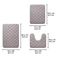 Mainstays Memory Foam Bath Mat Set, 3-piece set