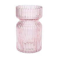 Anko Small Pink Ribbed Vase, Pink Ribbed Vase