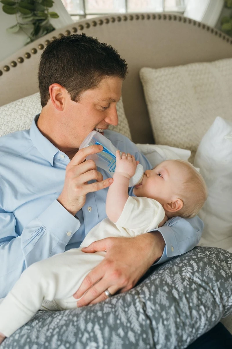 Dr. Brown's Breastfeeding Pillow with Removable Cover for Nursing Mothers, Machine Washable, Cotton Blend, Grey