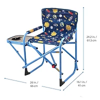Ozark Trail Kids Director Chair with Side Table, 125lb Weight Capacity, Blue, Table For Food or Snacks with Cup Holder., Kids Director Chair