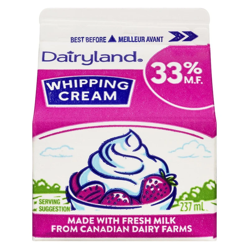 Crème à fouetter 33 % Dairyland 237 ml