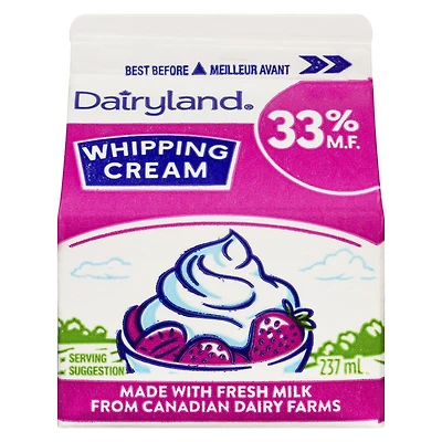 Crème à fouetter 33 % Dairyland 237 ml
