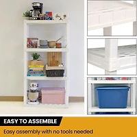 Hyper Tough Plastic Shelving Unit Made In Canada 4-Tier 56"H x 14"D x 30"W White-400 lbs