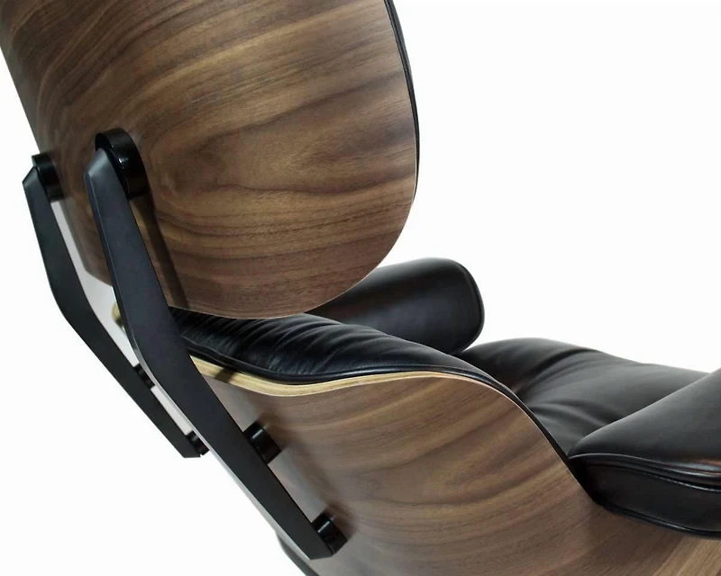 Nicer Furniture chaise longue en cuir classique moderne avec pouf GRANDE