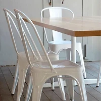 Heavenly Collection White Metal Dining Chairs
