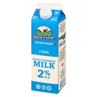Brum's 2% M.F Partly Skimmed Milk.