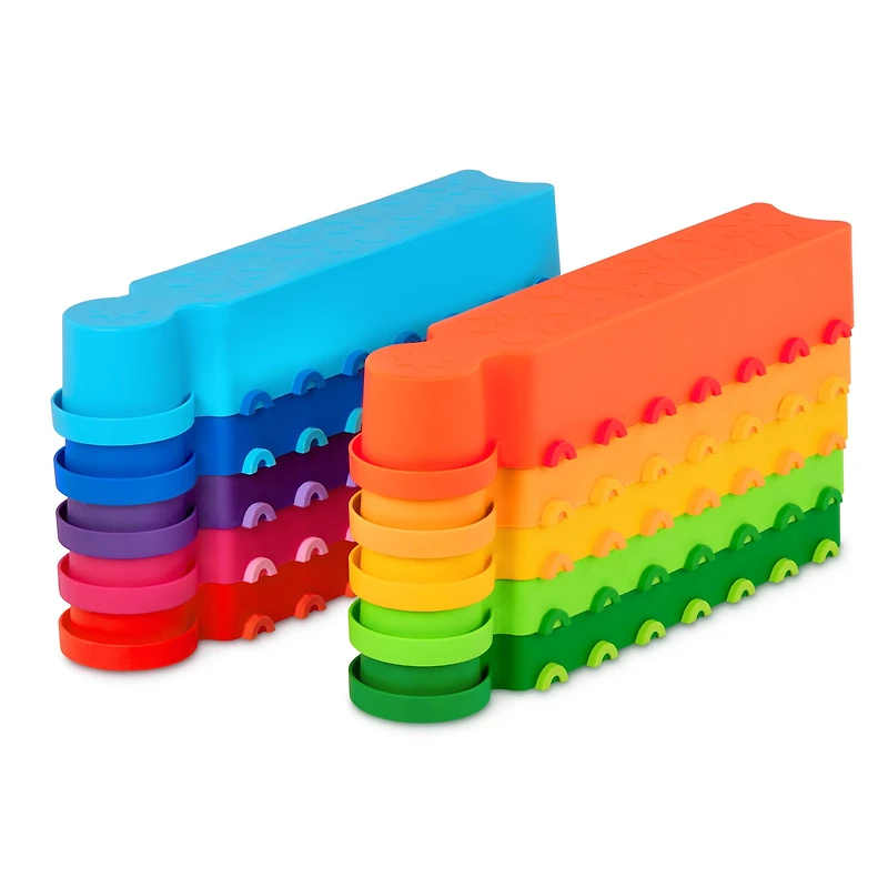 Battat Rainbow Ridge Balance Beams Active Playset with 10 Plastic Pcs, Toddler and Preschool Toys, Rainbow Ridge Balance Beam