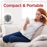BLACK+DECKER Chauffage d'appoint pour bureau, bureau à domicile et bureau portable, chauffage personnel avec 3 réglages, chauffage de bureau avec thermostat réglable, blanc