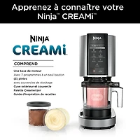 Ninja CREAMi, NC301C, Ice Cream, Gelato, Milkshake, Sorbet, Smoothie Bowl, and Lite Ice Cream Maker, 7 One-Touch Programs, 800W, Silver, Ice cream, 16 oz