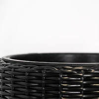 Rolland Large Rattan Planter Black, 20.5"