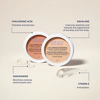Marcelle Fond de teint compact + cache-cernes + poudre fixatrice 3 en 1 Skincaring avec acide hyaluronique Couvrance modulable, 8.5 g