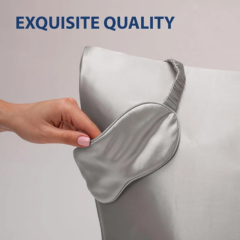 Swift Home Ensemble Cadeau Satiné 6 Pièces avec Taies d’Oreiller, Masque pour les Yeux et Chouchous