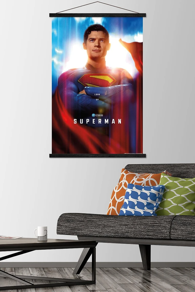 DC Studios Superman (2025) - Close-Up One Sheet Wall Poster with Magnetic Frame, 22.375" x 34"