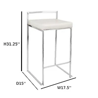 Tabouret de bar sans dossier Salem – Design élégant avec pieds chromés et revêtement en PU, ajout moderne et élégant à n'importe quelle cuisine ou bar