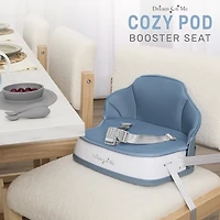 Siège rehausseur Dream On Me Cozy Pod avec housse amovible, bleu